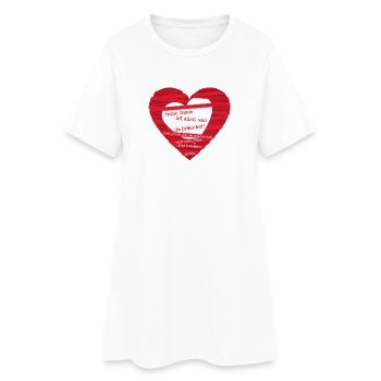 Herz mit Bibelvers Gnade / Korinther - Frauen T-Shirt-Kleid - Weiß - Vorne