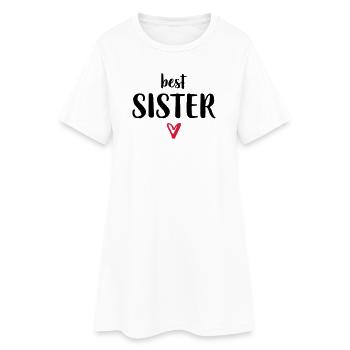 best sister I heart gift sister siblings - Women’s T-Shirt Dress - white - Front