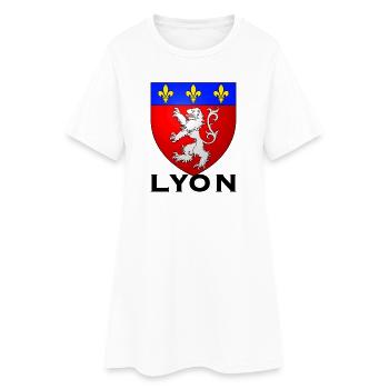 Lyon France - Robe T-shirt Femme - blanc - Devant