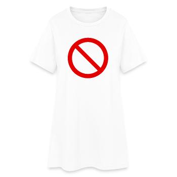 Motif rouge du symbole interdit - Robe T-shirt Femme - blanc - Devant