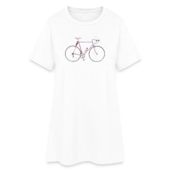 Vélo de route des années 80 - Robe T-shirt Femme - blanc - Devant