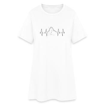 BERG Design with ECG Line - T-Shirt for Adventurers - Women’s T-Shirt Dress - white - Front