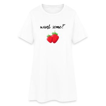 fraise - Robe T-shirt Femme - blanc - Devant