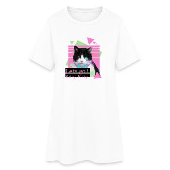Laisse aller le chaton, le chaton - Robe T-shirt Femme - blanc - Devant