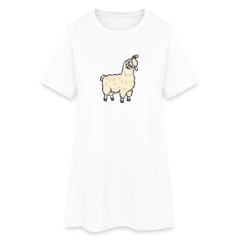 Llama alpaca - Women’s T-Shirt Dress - white - Front