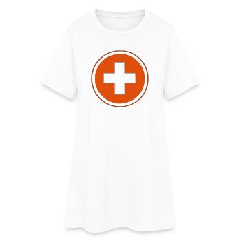swisscross Schweizerkreuz weiss rot - Frauen T-Shirt-Kleid - Weiß - Vorne