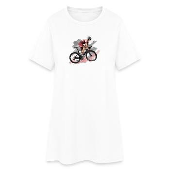 racing bicycle - Robe T-shirt Femme - blanc - Devant