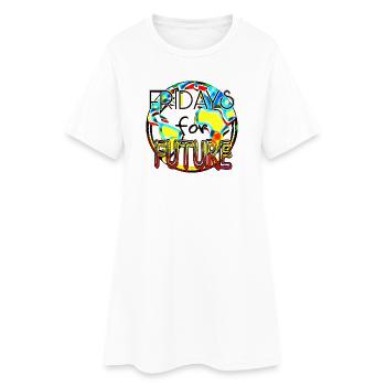 Climate Protection Statement Colour Art - Women’s T-Shirt Dress - white - Front