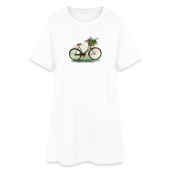 Bicycle with flowers - Robe T-shirt Femme - blanc - Devant