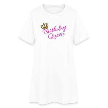 Déclaration d'anniversaire de partenaire reine drôle - Robe T-shirt Femme - blanc - Devant
