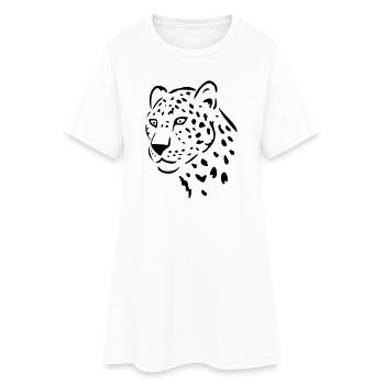 léopard - Robe T-shirt Femme - blanc - Devant