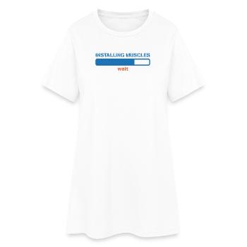 Funny Sayings Muscles Toning Drôle Humour - Robe T-shirt Femme - blanc - Devant