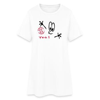 Handball, Comic, Sport - Frauen T-Shirt-Kleid - Weiß - Vorne