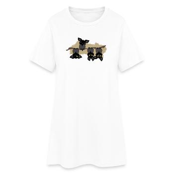 Battre dans l'autre sens - Robe T-shirt Femme - blanc - Devant
