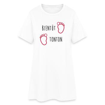 Bientôt Tonton / Bébé / Naissance / Oncle / Baby - Robe T-shirt Femme - blanc - Devant
