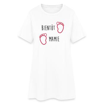 Bientôt Mamie - Mamy - Naissance - Bébé - Enfant - Robe T-shirt Femme - blanc - Devant