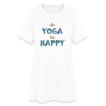 yoga - Robe T-shirt Femme - blanc - Devant