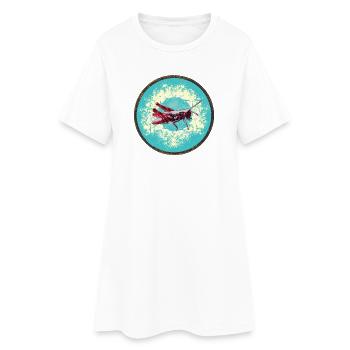 Illustration détaillée de sauterelle - Robe T-shirt Femme - blanc - Devant