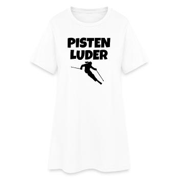 Pistenluder Apres-Ski Skifahrerin - Frauen T-Shirt-Kleid - Weiß - Vorne