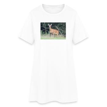 Forêt de cerfs - Robe T-shirt Femme - blanc - Devant