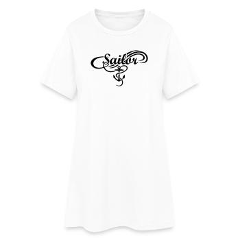 Sailor Anker Waves Segler Segel Segeln - Frauen T-Shirt-Kleid - Weiß - Vorne