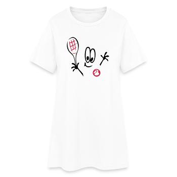 Sport, Tennis ,Tennisball, Comic - Frauen T-Shirt-Kleid - Weiß - Vorne