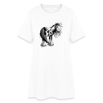 Niedlicher Irish Tinker - Frauen T-Shirt-Kleid - Weiß - Vorne
