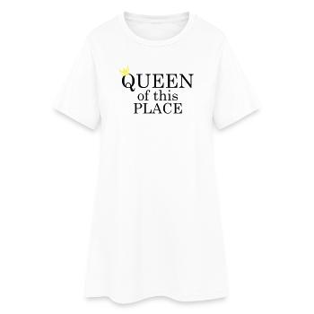 Queen of this place - Frauen T-Shirt-Kleid - Weiß - Vorne
