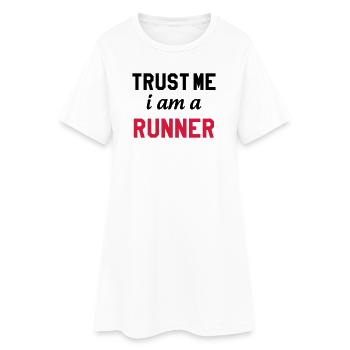 Laufen / Running / Jogging / Joggen / Marathon - Frauen T-Shirt-Kleid - Weiß - Vorne