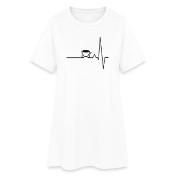 EKG Kaffee Herzschlag - Frauen T-Shirt-Kleid - Weiß - Vorne