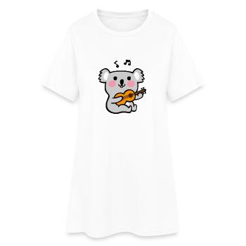 Sérénade de guitare Koala - Robe T-shirt Femme - blanc - Devant