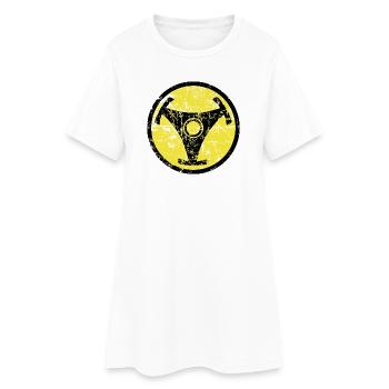 Atomic Vinyl 45rpm Nuklear Design - Frauen T-Shirt-Kleid - Weiß - Vorne