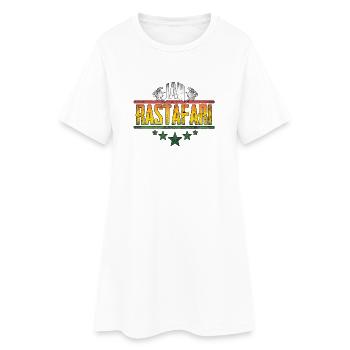 Conception d’affirmation rastafari de Jah - Robe T-shirt Femme - blanc - Devant