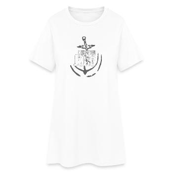 Küsten Jung Anker Design - Frauen T-Shirt-Kleid - Weiß - Vorne