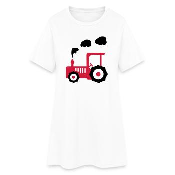 tracteur - Robe T-shirt Femme - blanc - Devant