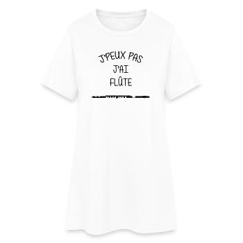 Flûte / Flute / Musique / Musicien / Flutiste - Robe T-shirt Femme - blanc - Devant