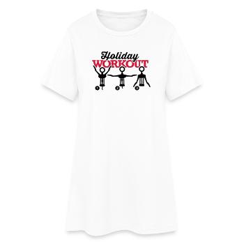 Holiday workout corkscrew - Robe T-shirt Femme - blanc - Devant