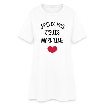Marraine Parrain Bébé Naissance Tante Amour - Robe T-shirt Femme - blanc - Devant