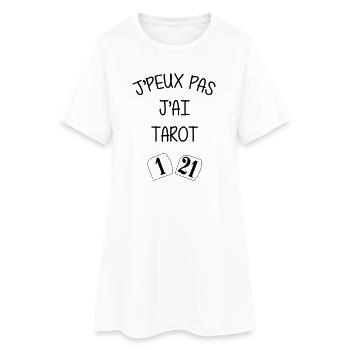 Tarot - Jeu de Cartes - Jouer - Game - Drôle - Robe T-shirt Femme - blanc - Devant