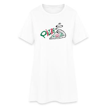 Big slice of Pizza, Italian food. - Women’s T-Shirt Dress - white - Front