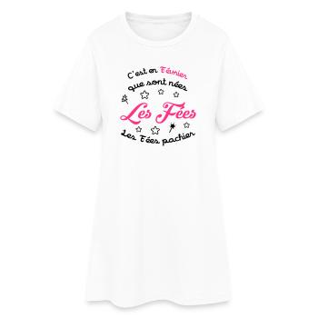 Fée / Fille / Reine / Naissance / Bébé / Février - Women’s T-Shirt Dress - white - Front