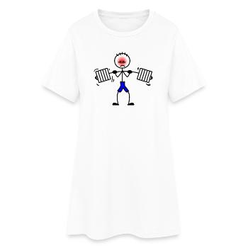 Weightlifter bodybuilding strength training 2 - Women’s T-Shirt Dress - white - Front