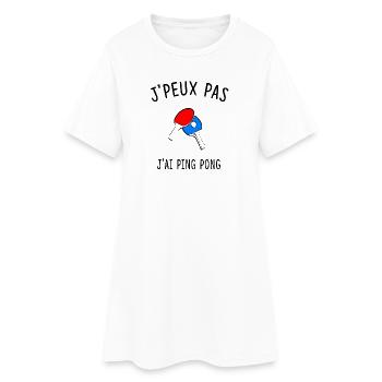J'PEUX PAS J'AI PING PONG - Robe T-shirt Femme - blanc - Devant
