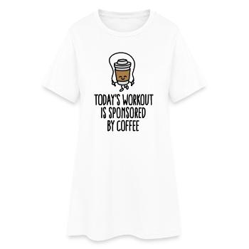 Today's workout is sponsored by coffee - Robe T-shirt Femme - blanc - Devant