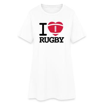 I love Rugby - Robe T-shirt Femme - blanc - Devant