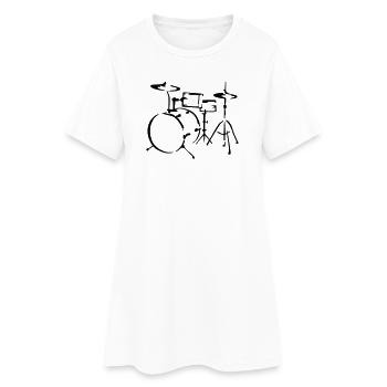 drum - Women’s T-Shirt Dress - white - Front