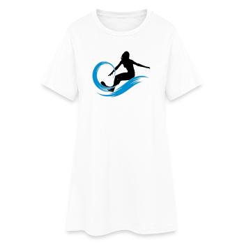 surfeuse - Robe T-shirt Femme - blanc - Devant