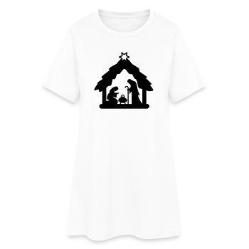 Crèche, figurines crèche, saint famille - Robe T-shirt Femme - blanc - Devant