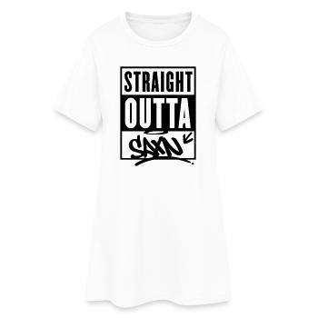 straight outta saxn sachsen - Frauen T-Shirt-Kleid - Weiß - Vorne