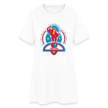 Ein Zirkuselefant auf einen Ball in der Manege - Frauen T-Shirt-Kleid - Weiß - Vorne